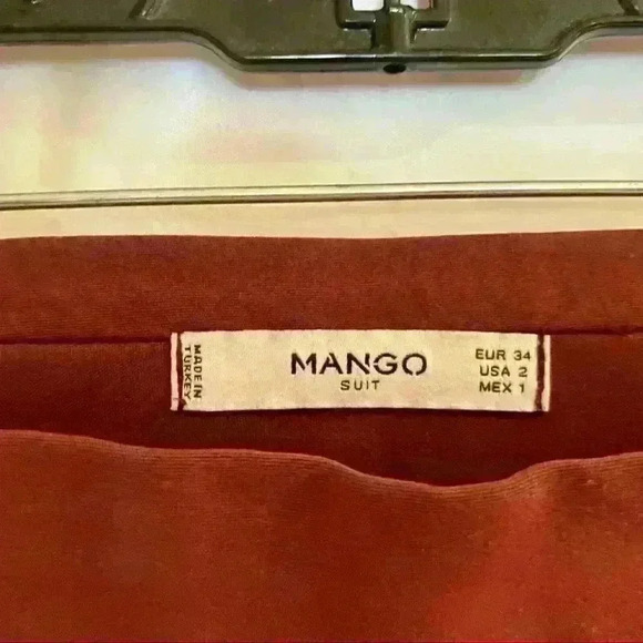 MANGO Burgundy Skinny Pants w/ Stitching and Zip Ankle Detailing - Picture 11 of 16